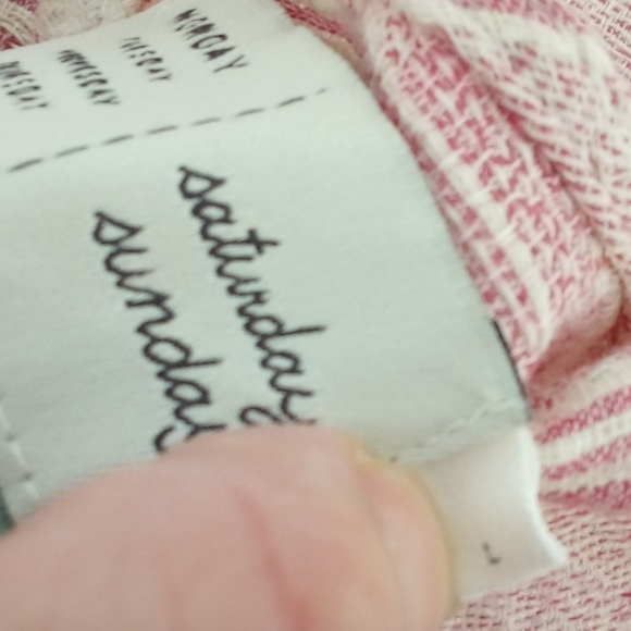 Anthropologie Saturday Sunday Aita Deep Pink Cream Embroidery L Cotton Blend - Picture 8 of 14
